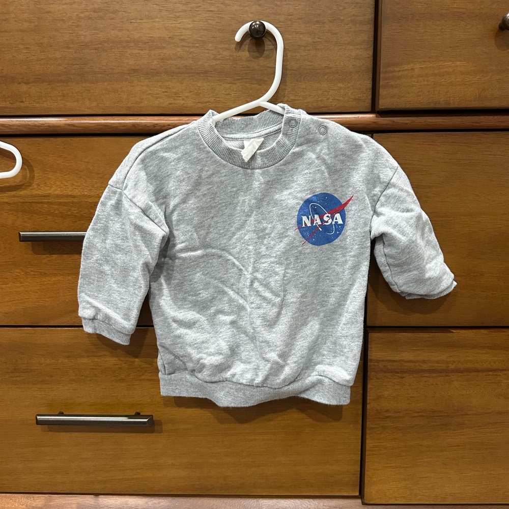 Gray NASA Logo Sweatshirt